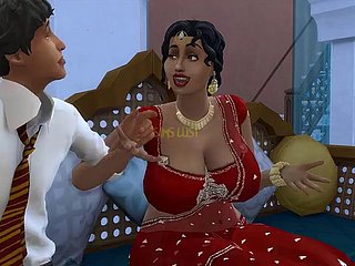 Desi Telugu Prex Saree Tante Lakshmi wurde von einem jungen Mann - Band 1, Teil 1 - Wild Launen - mit englischen Untertiteln verführt