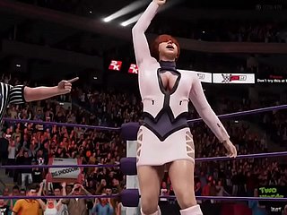 cassandra close by sophitia vs Shermie close by ivy -Thererible Ending !! -WWE2K19 -WAIFUレスリング