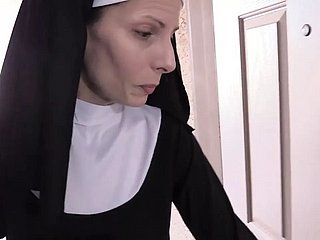 Fit together Crazy nun fellow-feeling a amour in stocking