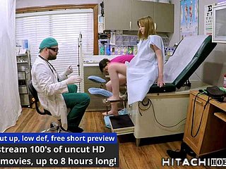Shy Bee's knees बीन डॉक्टर टाम्पा नर्स आरिया निकोल के सामने हस्तमैथुन करने के लिए अनिवार्य नई छात्र शारीरिक पूर्ण फिल्म के दौरान बनाया गया है