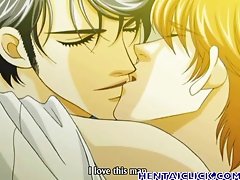 Anime gay baciò un bareback scopata